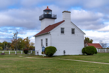 Sand Point Lighthouse on Lake Michigan