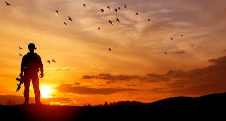 Greeting card for Veterans Day, Memorial Day, Independence Day. USA celebration. Concept -...
