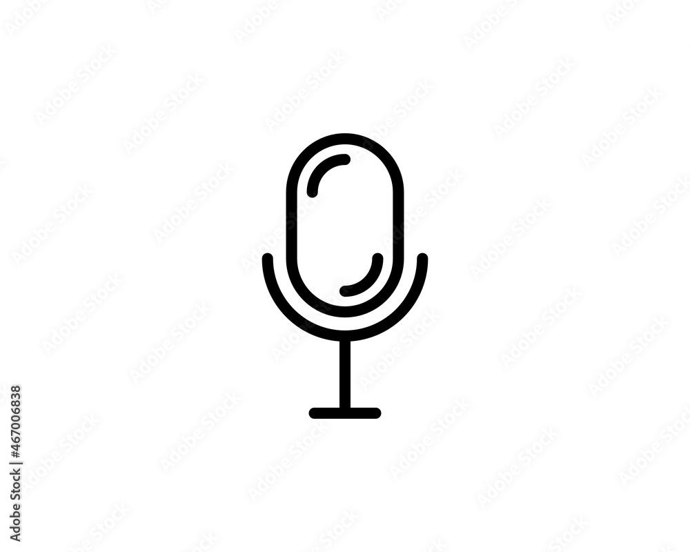 Poster microphone icon. single high quality outline symbol for web design or mobile app. thin line sign for