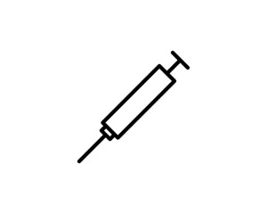 Syringe line icon. Injection vector illustration isolated on white. Vaccination outline style design, designed for web and app. Eps 10