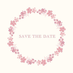 Watercolor flower round frame vector illustration design