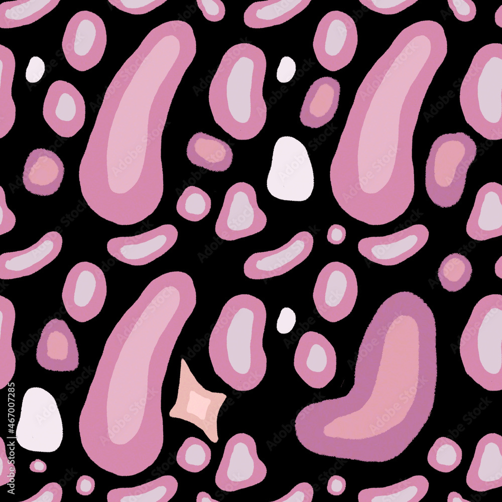 Poster abstract repeatable pattern of geometric forms in pink shades on a dark background