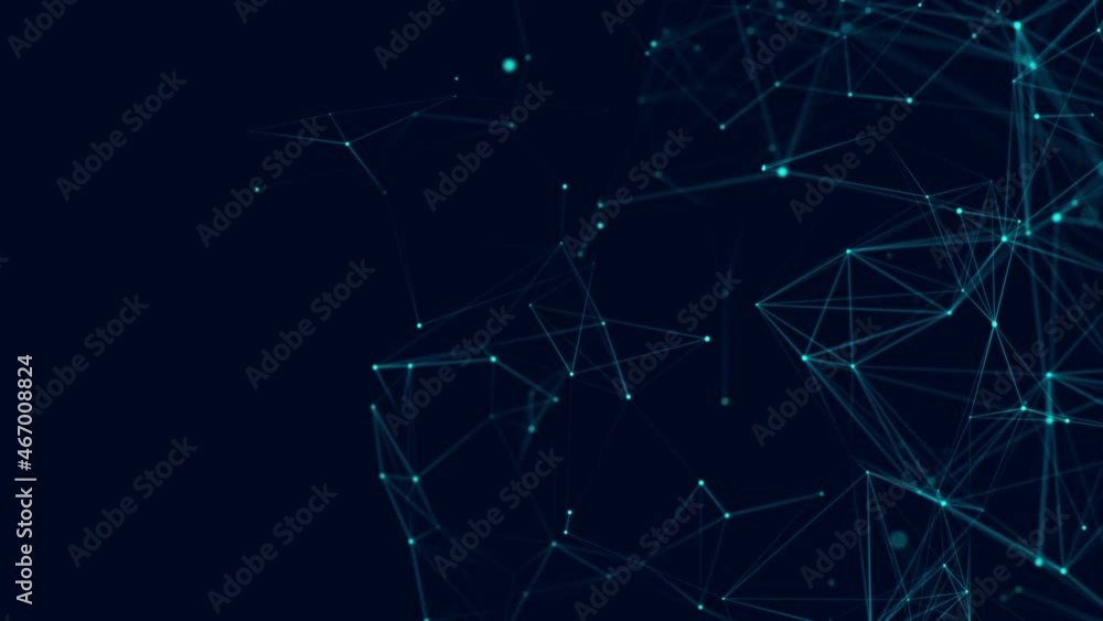 Wall mural network connection structure. digital background with dots and lines. big data visualization. 3d ren