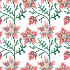 Seamless floral pattern. Vintage pattern for textiles, packaging. Handmade in watercolors on paper.