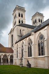 Architecture of the cathedral of Verdun in France with its cloister