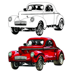 racing car isolated on white background. vector illustration.