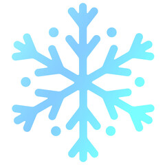 Snowflake Icon graphic. A beautiful blue snowflake with a gradient