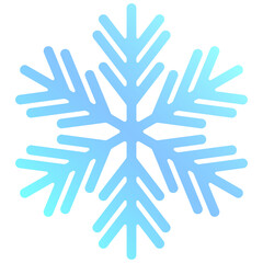 Snowflake Icon graphic. A beautiful blue snowflake with a gradient