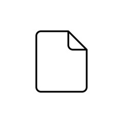 Paper, file, simple document black icon. On white background. Trendy flat isolated symbol sign can be used for: illustration, outline, logo, mobile, app, design, web, dev, ui, ux, gui. Vector EPS 10 