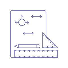 Industrial engineer measurements tools icon vector