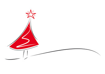 roter tannenbaum mit rotem stern