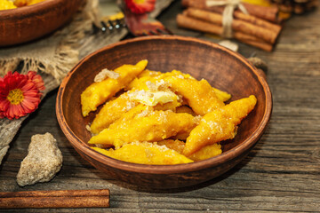 Pumpkin gnocchi or Italian dumplings. Healthy vegetarian squash dish with cottage cheese