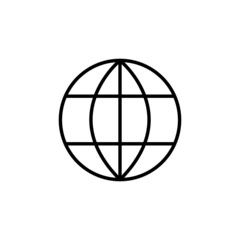 Simple world globe web page or browser template black icon. Planet Earth. Trendy flat isolated symbol, sign for: illustration, outline, logo, mobile, app, design, web, dev, ui, ux, gui. Vector EPS 10