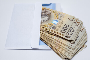 koperta z plikiem banknotów korumpująca często urzędników - obrazy, fototapety, plakaty