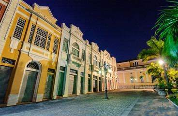 Joao Pessoa, Paraiba, Brazil. Historic center on January 23, 2004. Night view.