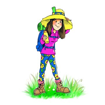 viajera, mochilera, mujer, caminante, caminando, viajando, recorrer el mundo caminando.