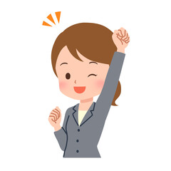 色々なポーズのビジネスウーマンのイラスト