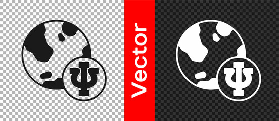 Black Psychology icon isolated on transparent background. Psi symbol. Mental health concept, psychoanalysis analysis and psychotherapy. Vector