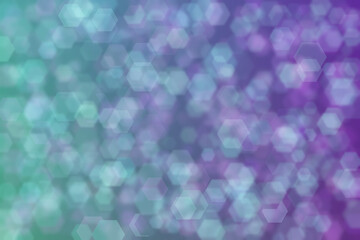 Absract gradient from purple to water green color and hexagon shaped patterns