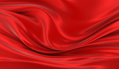 Red silk background. Waves of red silk full screen. Abstract elegant background for your project.