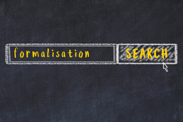 Search engine concept. Looking for formalisation. Simple chalk sketch and inscription