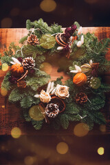 Process of making christmas wreath