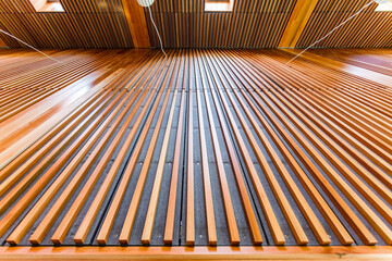 japanese ceiling wood slats close