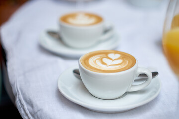 Beautiful coffee in the restaurant party celebration