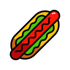 hotdog simple color icon