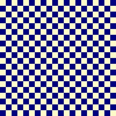 Fototapeta premium Two color checkerboard. Navy and Beige colors of checkerboard. Chessboard, checkerboard texture. Squares pattern. Background.