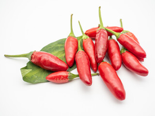 red hot chili peppers on white background