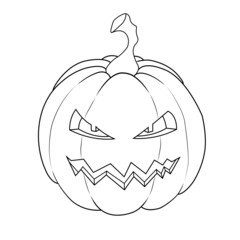 calabaza halloween dibujo con líneas