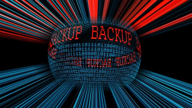 Back up binary data sphere concept