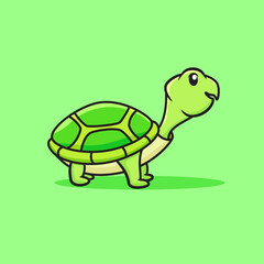cute turtle cartoon illustration vector editable for icon or decoration
