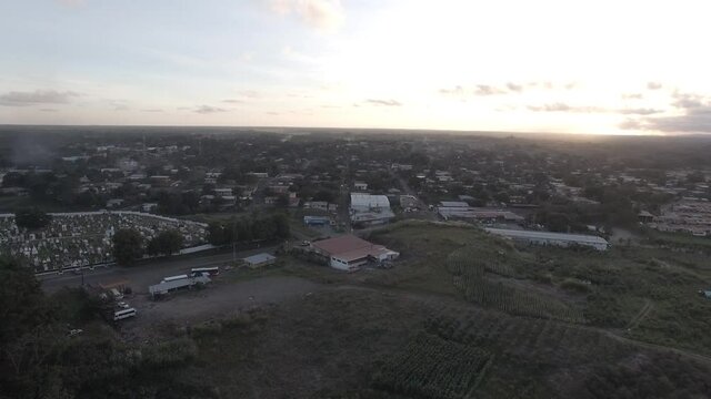 Panama sunset over the city