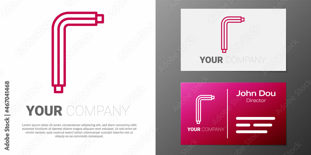 Poster logotype line tool allen keys icon isolated on white background. logo design template element. vecto