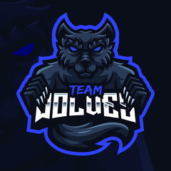 Black Wolf Mascot Gaming Logo Template