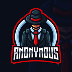Anonymous Mafia Mascot Gaming Logo Template