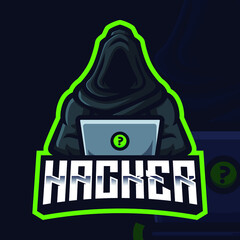 Hacker Mascot Gaming Logo Template 