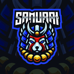 Samurai Red Panda Mascot Gaming Logo Template