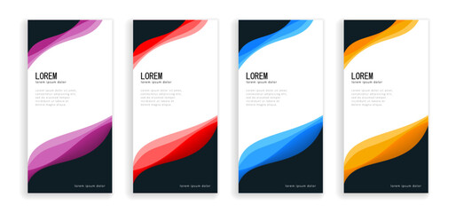 Set of web banners with standart size. vertical, horizontal and square template. vector illustration