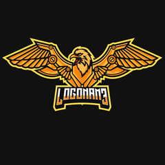 golden eagle mascot logo illustration