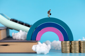 Busy between miniature creative money and knowledge