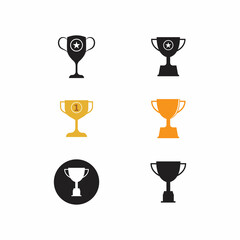 Trophy cup vector icon winner symbol illustration