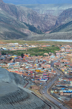 High view of the neighborhood of silver mines in Cerro Rico in Potosi, Bolivia, South America. The richest mine of the colonial exploitation in the Spanish conquest in Latin America