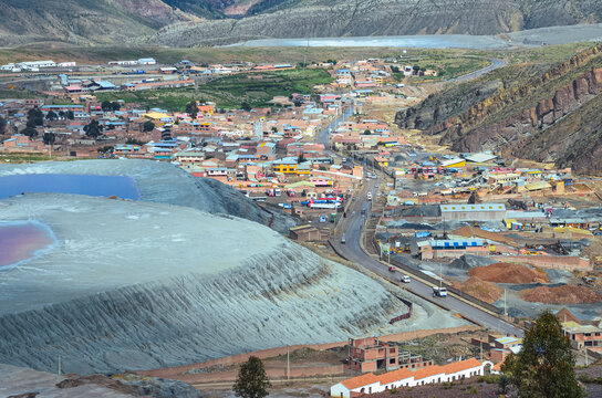 High view of the neighborhood of silver mines in Cerro Rico in Potosi, Bolivia, South America. The richest mine of the colonial exploitation in the Spanish conquest in Latin America 