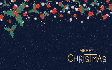 Fototapeta na wymiar Christmas and New Year retro style vector illustration. Design for flyer, banner, invitation card, booklet