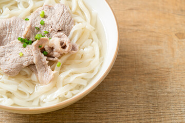 udon noodles with pork in clear soup