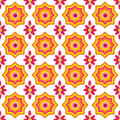 Abstract pattern in retro style. Vintage hippie and 70s style. Vector illustration isolated on white background. For use in packaging, brochures, fabrics, prints. Vector illustration with quote on a
