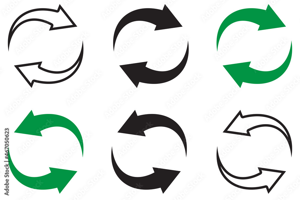 Poster 3d button with circular arrows recycling on white background. vector illustration. stock image.